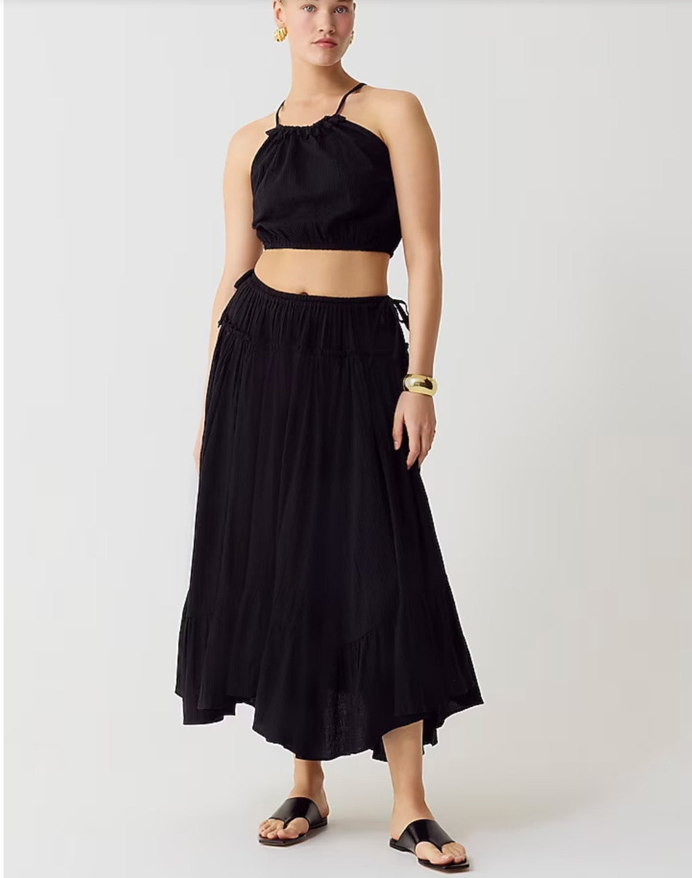 J. Crew Halter Crop Top XS Black NWT Airy Gauze Shirt BY132 J.Crew Travel Beach